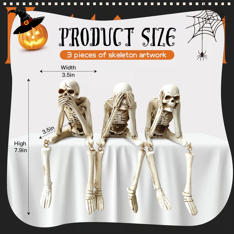 No Evil Skulls Gothic Decor