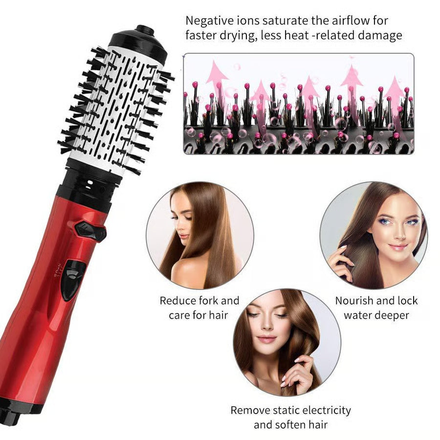 2-in-1 Rotating Hot Air Brush – Dry, Style & Shine in One Step