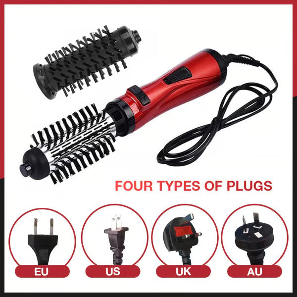 2-in-1 Rotating Hot Air Brush – Dry, Style & Shine in One Step