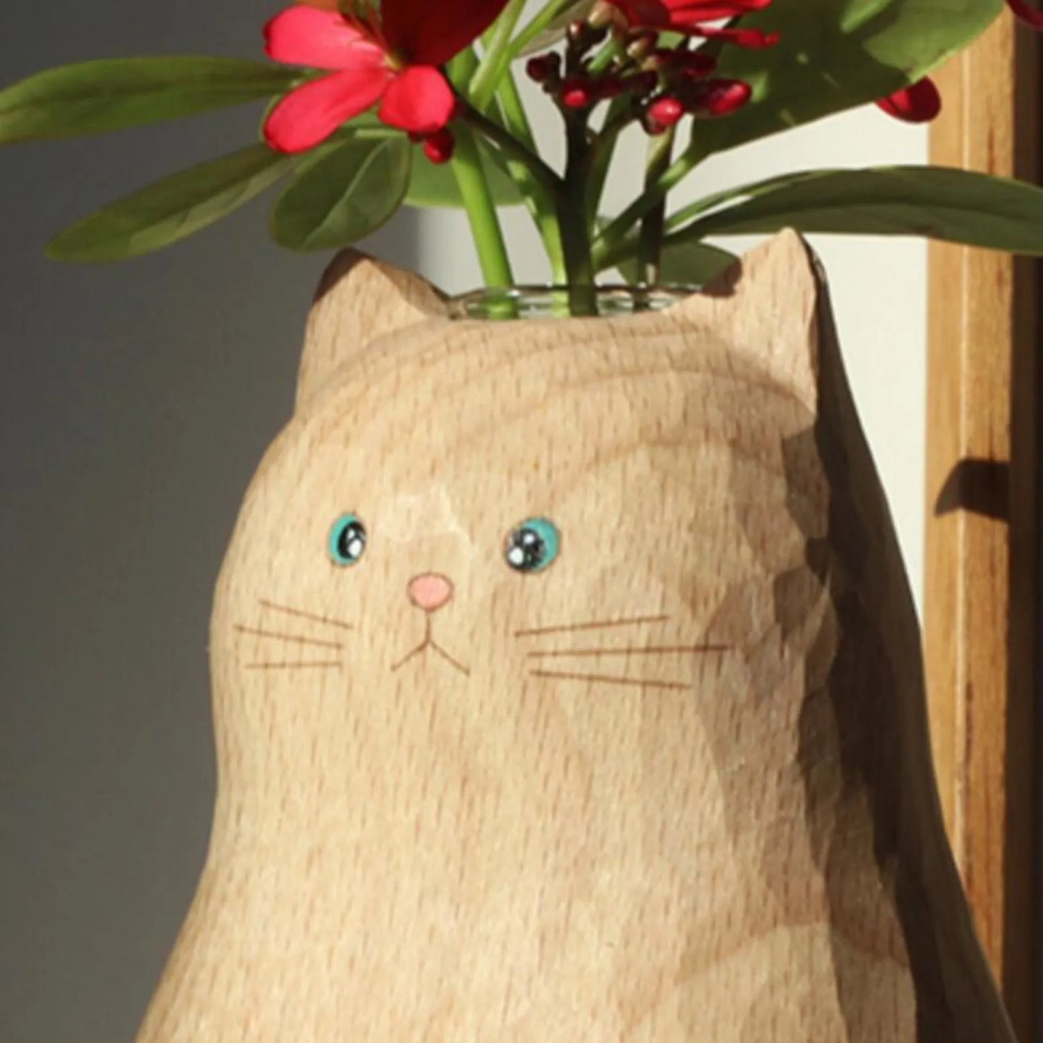 Unique Hand-Painted Cat Vase