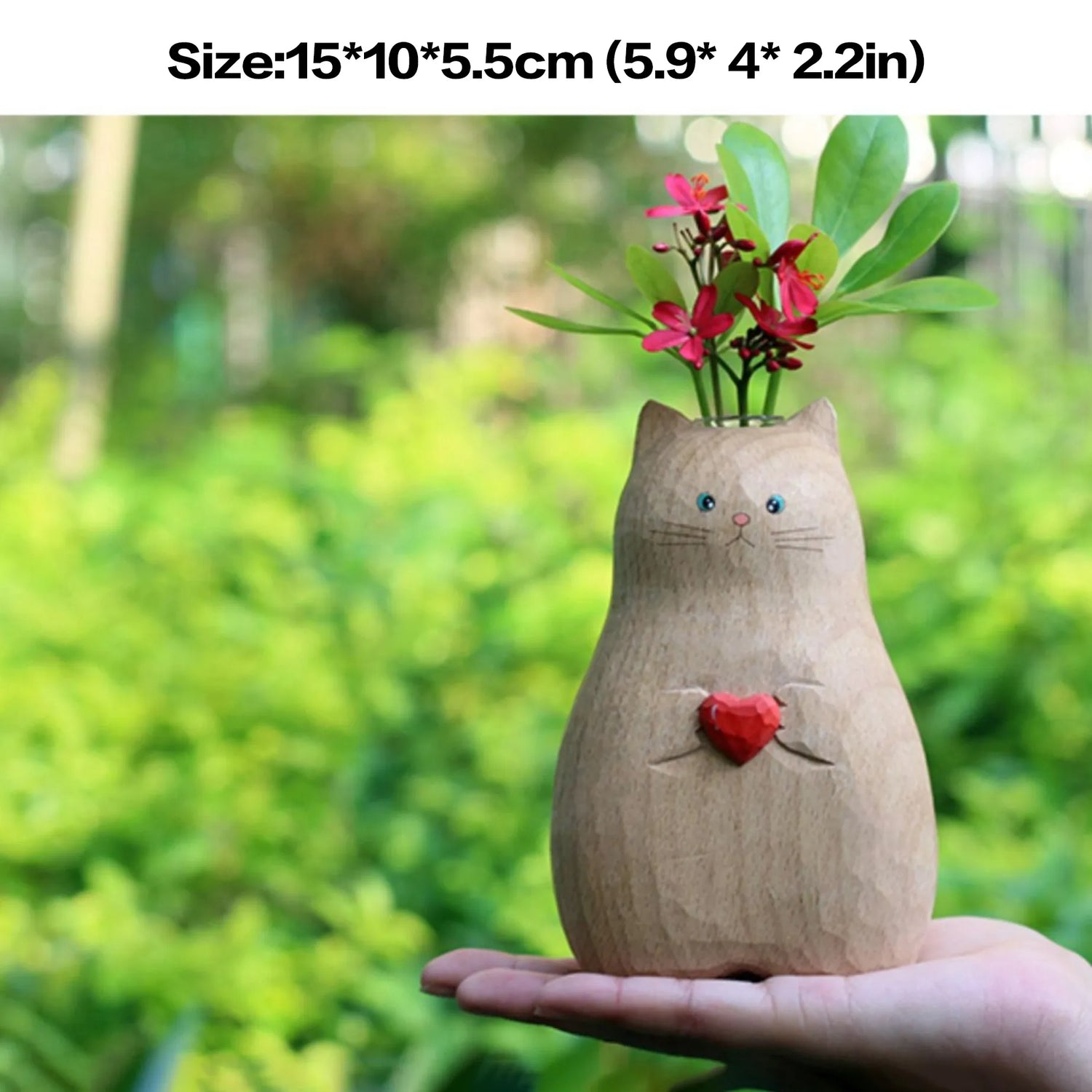 Unique Hand-Painted Cat Vase