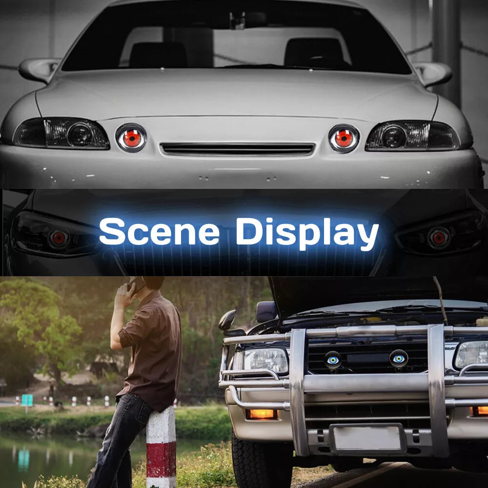 new dynamic LED car headlight 3 inches devil eye LED eye light modified eagle eye light blinking light