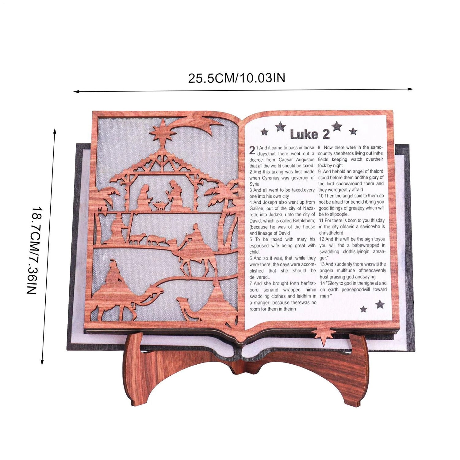 Wooden Standing Nativity Bible Book